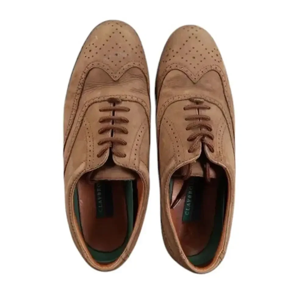 Claybrooke Shoes Mens 10.5 Oxford Wingtip Formal Classic Leather Montana Brown